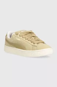 Замшевые кожаные кроссовки Puma, бежевый