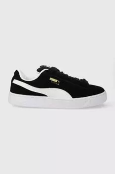 Замшевые кожаные кроссовки Puma, черный