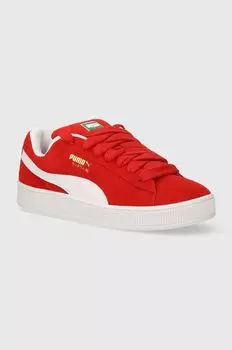 Замшевые кожаные кроссовки Puma, красный