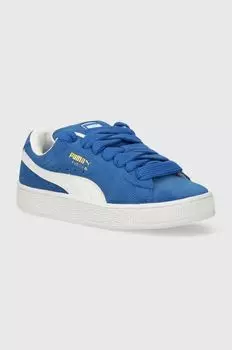 Замшевые кожаные кроссовки Puma, синий