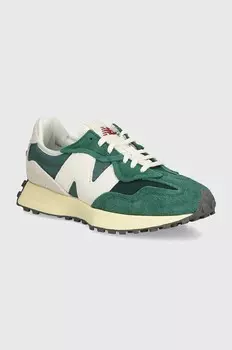 Замшевые кроссовки 327 New Balance, зеленый