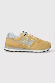 Замшевые кроссовки 574 New Balance, бежевый