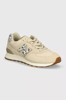 Замшевые кроссовки 574 New Balance, бежевый