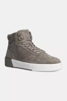 Замшевые кроссовки Calvin Klein HIGH TOP LACE UP BSKT SUE, серый