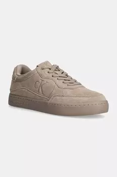 Замшевые кроссовки Calvin Klein Jeans CLASSIC CUPSOLE ICONIC SNK, коричневый