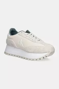Замшевые кроссовки Calvin Klein Jeans RUNNER LACEUP ML SUEDE, бежевый