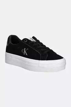 Замшевые кроссовки Calvin Klein Jeans VULC FLATFORM LACEUP LOW MG S, черный