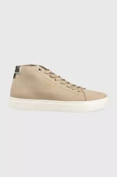 Замшевые кроссовки Cupsole Unlined High Top Calvin Klein, бежевый