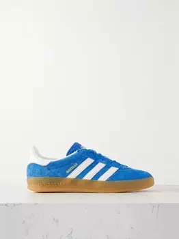 Замшевые кроссовки Gazelle Indoor с кожаной отделкой Adidas Originals, синий