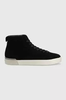 Замшевые кроссовки High Top Lace Up Sue Calvin Klein, черный