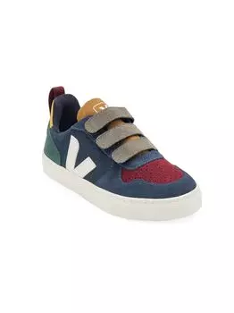 Замшевые кроссовки Little Kid's & Kid's Small V-10 с цветными блоками Veja, разноцветный