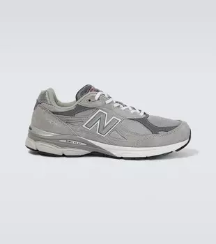 Замшевые кроссовки Made In The USA 990v3 New Balance, серый