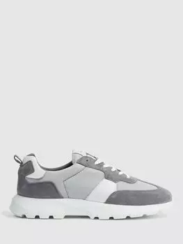 Замшевые кроссовки Reiss Evo Runner Lite, серые