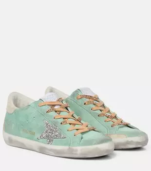 Замшевые кроссовки Super Star Golden Goose, зеленый