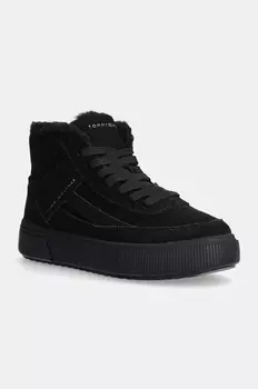 Замшевые кроссовки Tommy Hilfiger SUEDE VULC WINTER SNEAKER HI, черный