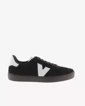 Замшевые кроссовки унисекс с контрастными деталями и шнурками в тон Victoria, темно-синий