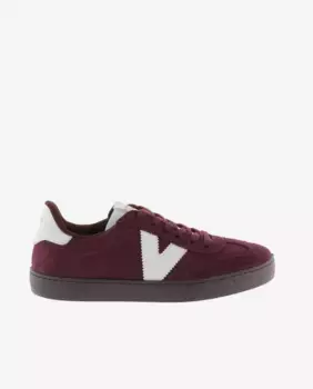 Замшевые кроссовки унисекс с контрастными деталями и шнурками в тон Victoria, бордовый