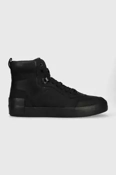 Замшевые кроссовки VULCANIZED LACEUP MID LTH Calvin Klein Jeans, черный