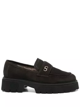 Замшевые лоферы Casadei, коричневый