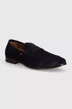 Замшевые лоферы Casual Light Flexible Sde Loafer Tommy Hilfiger, темно-синий