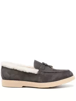 Замшевые лоферы Doucal's, серый