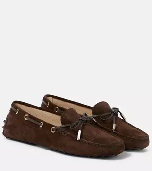 Замшевые лоферы Gommino Tod's, коричневый