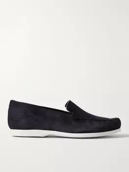 Замшевые лоферы Monaco MANOLO BLAHNIK, нави
