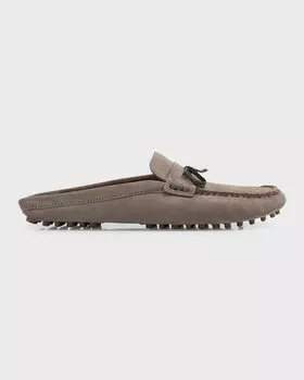 Замшевые лоферы Monili с бантом Brunello Cucinelli, цвет C8212 Dark Grey
