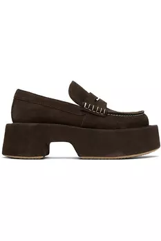 Замшевые лоферы на платформе Jw Anderson, коричневый