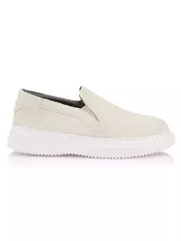 Замшевые лоферы на платформе Summer Vibes Pollini, цвет off white