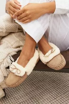 Замшевые лоферы Next, коричневый