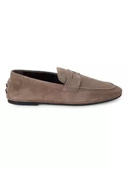Замшевые лоферы-пенни для вождения Tod'S, бежевый