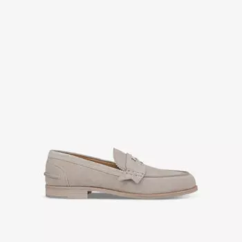 Замшевые лоферы penny crosta с фирменной биркой Christian Louboutin, цвет goose