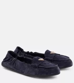 Замшевые лоферы Prada, синий