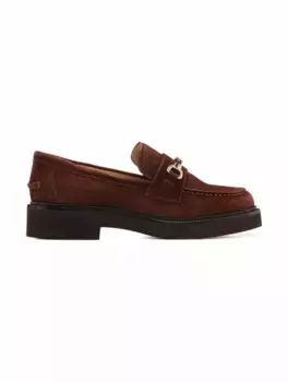 Замшевые лоферы с пряжкой Doucal's, коричневый
