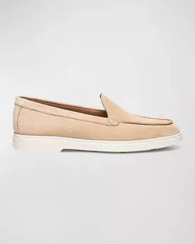Замшевые лоферы-слипоны Yaltamoc Santoni, цвет Beige