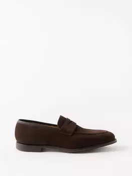Замшевые лоферы sydney Crockett & Jones, коричневый