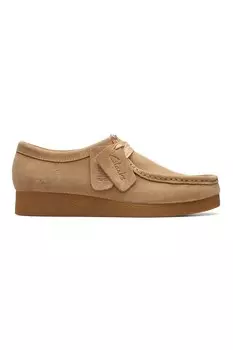 Замшевые лоферы Wallabee Clarks, коричневый