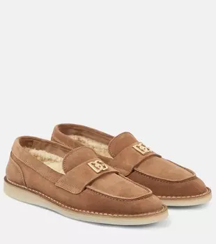 Замшевые мокасины DG Dolce&Gabbana, цвет hazelnut