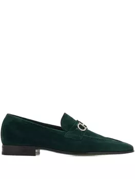 Замшевые мокасины Ferragamo Gancini, зеленый