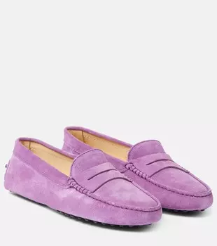 Замшевые мокасины gommino Tod'S, фиолетовый