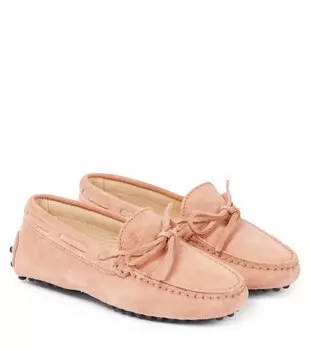 Замшевые мокасины Gommino Tod'S Junior, розовый