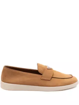 Замшевые мокасины Prada, коричневый