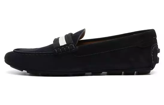 Замшевые мокасины с полосатым краем Bally