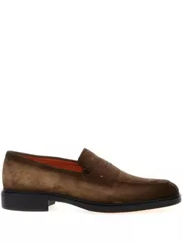 Замшевые мокасины Santoni, коричневый