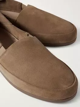 Замшевые мокасины со складным каблуком MULO, коричневый