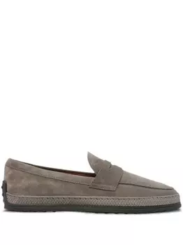 Замшевые мокасины Tod's, серый