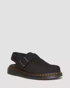 Замшевые мюли Dr. Martens Jorge II с ремешком на пятке, цвет Black — E.H.Suede
