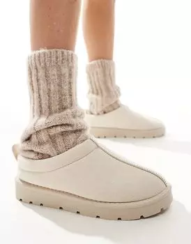 Замшевые мюли кремового цвета SEQWL