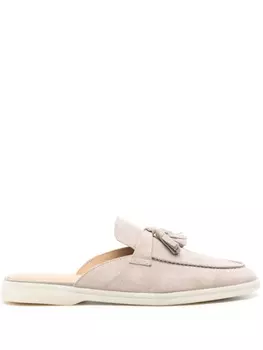 Замшевые мюли Lucrezia с кисточками Scarosso, бежевый